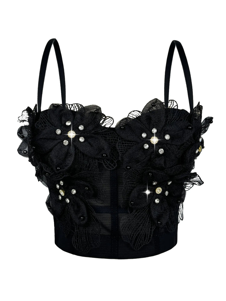 Radiant Beaded Flower Bustier