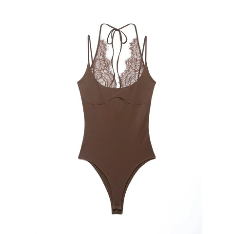 Daring Lace Halter Bodysuit