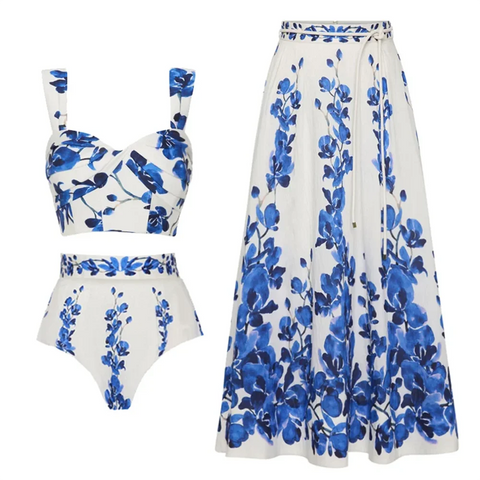Wanderlust Printed High-Waist Bikini Set