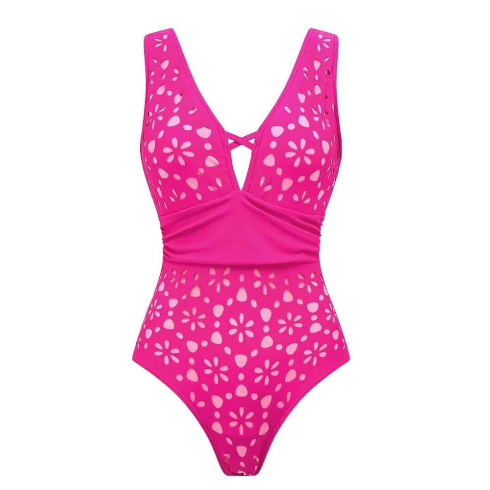 Vibrant Scalloped Floral Print Bikini Set