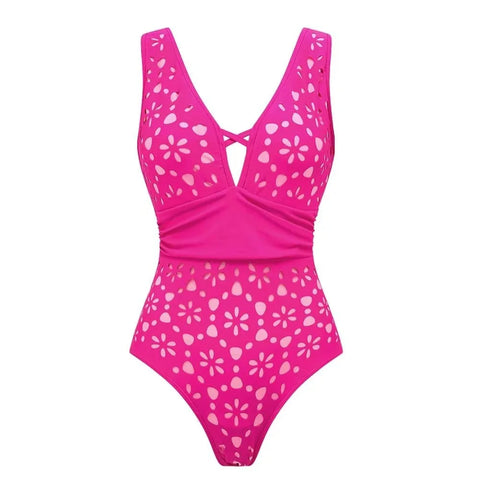 Vibrant Scalloped Floral Print Bikini Set
