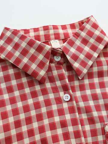 Adventurous Plaid Loose Blouse