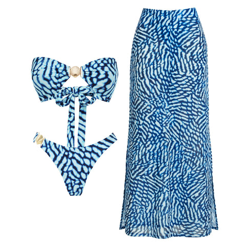 Wanderlust Printed Strappy Bikini Set