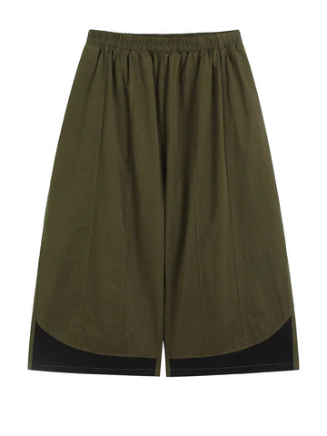 Grounded Coffee Colorblock Wide Leg Trousers