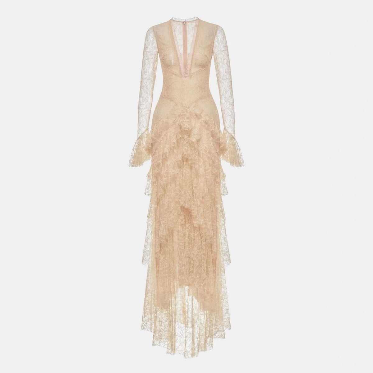 Ethereal Lace Tiered Maxi Dress