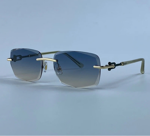 Radiant Gold Rimless Sunglasses