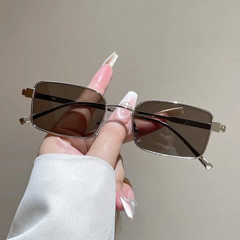 Daring Gold Rectangle Sunglasses