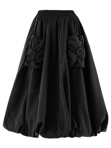 Grounded Loose Pocket Puff Skirt