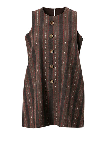 Vibrant Striped Mini Vest Dress