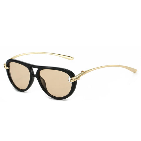 Daring Metal Oval Sunglasses