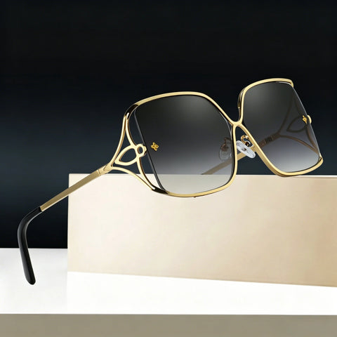 Radiant Gold Metal Sunglasses