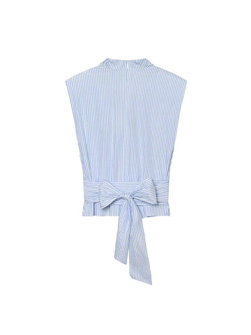 Elegant Striped Bow Blouse