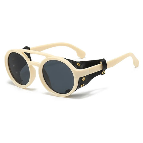 Adventurous Leather Round Sunglasses