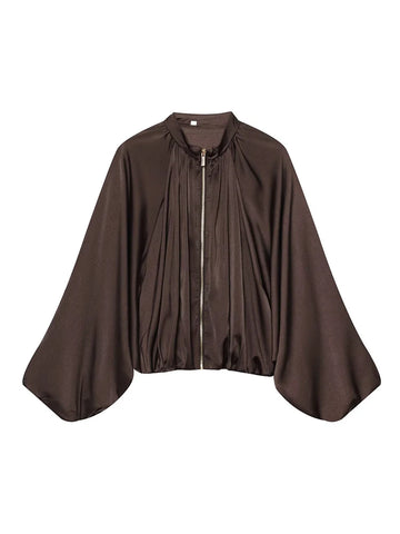 Earthy Pleated Loose Two-Piece Set