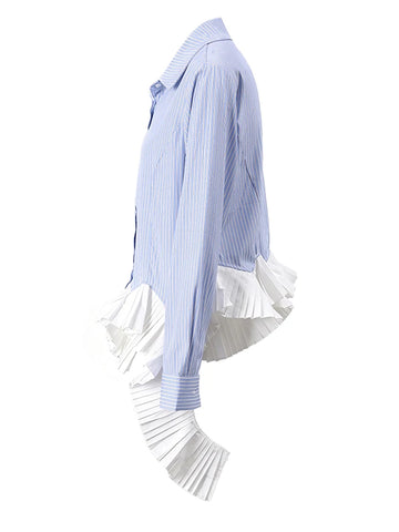 Elegant Striped Ruffle Blouse