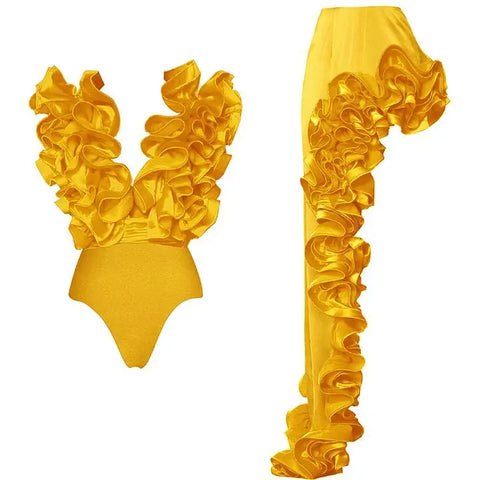 Fierce Ruffled Low-Waist Bikini Set