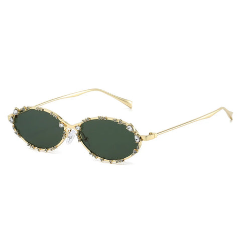 Divine Gold Oval Sunglasses