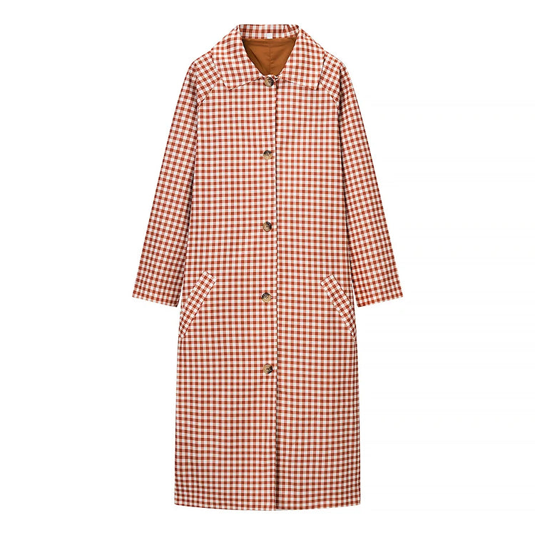 Adventurous Plaid Long Trench