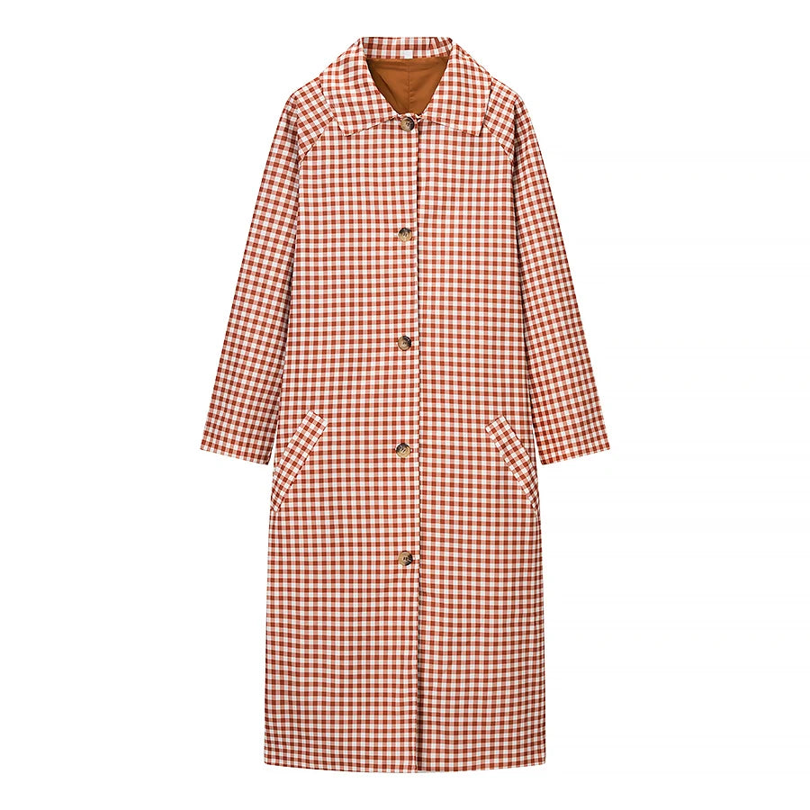 Adventurous Plaid Long Trench