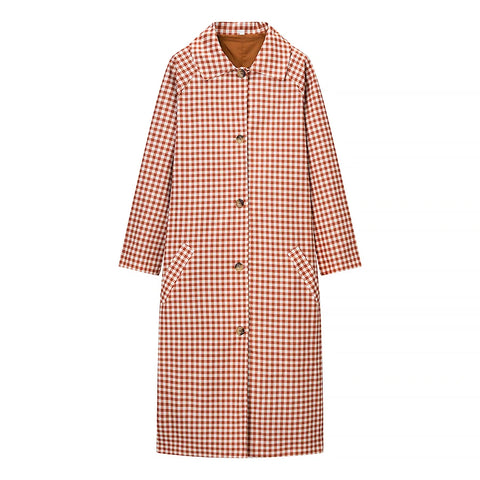 Adventurous Plaid Long Trench