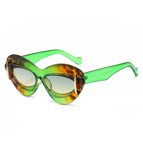 Daring Gold Oversized Cat Eye Sunglasses