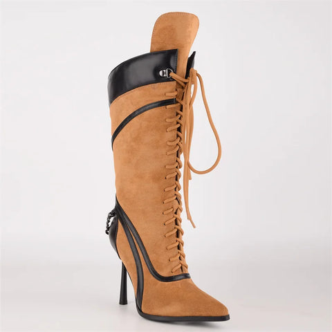 Fierce Suede Lace-Up Ankle Boots