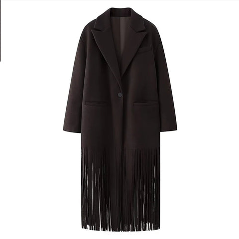 Free Spirit Tassel Longline Coat