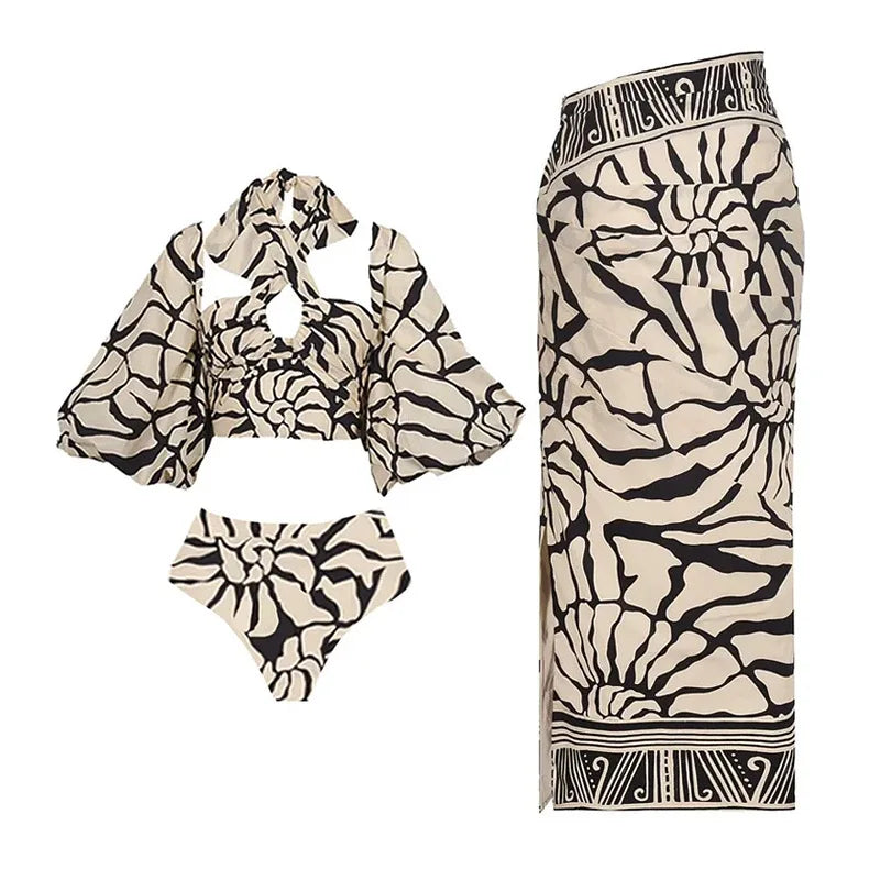 Free Spirit Patterned Long-Sleeve One-Piece