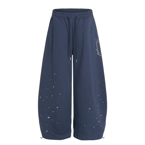 Radiant Rhinestone Wide-Leg Trousers