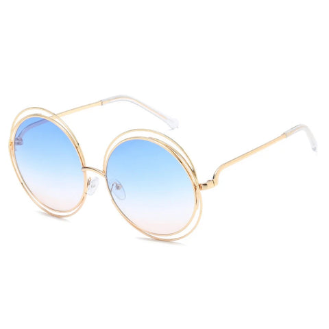 Radiant Gold Round Sunglasses