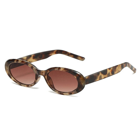 Audacious Leopard Oval Sunglasses