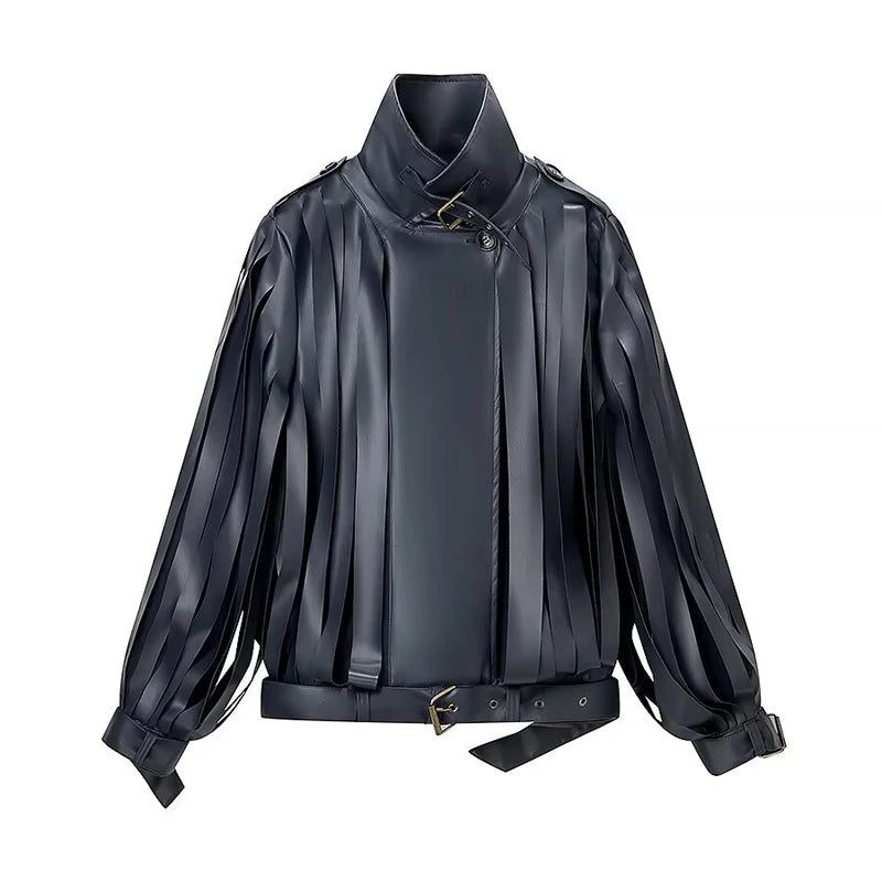 Audacious Tasseled Leather Jacket