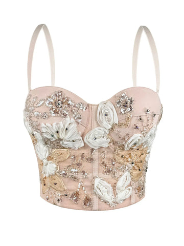 Ethereal Floral Sequin Bustier