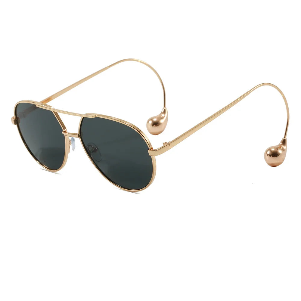 Audacious Gold Oversized Sunglasses