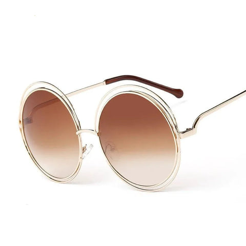 Radiant Gold Round Sunglasses