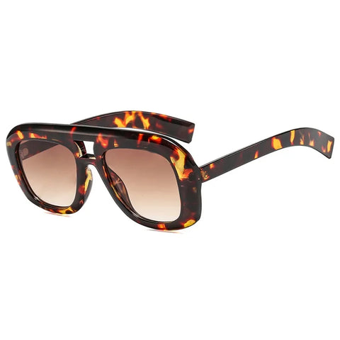 Daring Oversized Brown Square Sunglasses