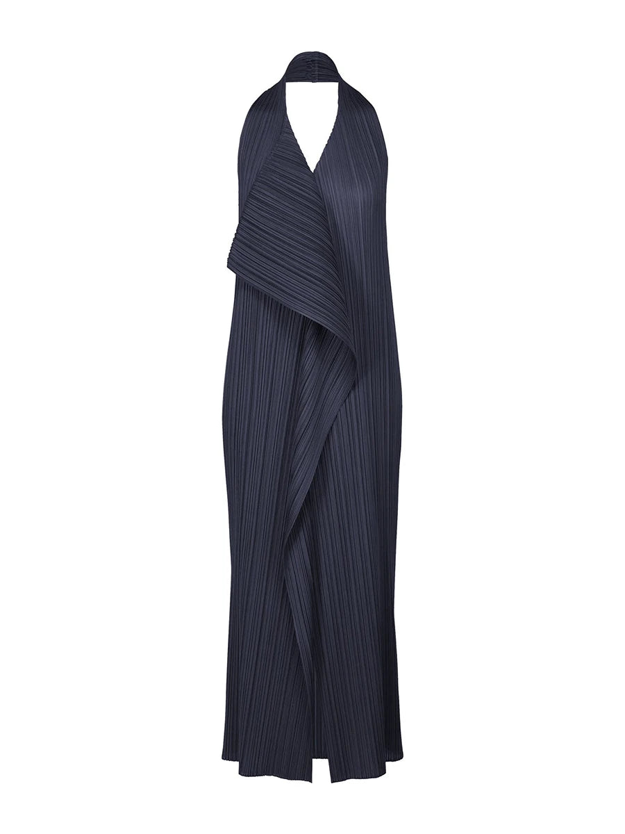 Radiant Pleated Halter Maxi Dress