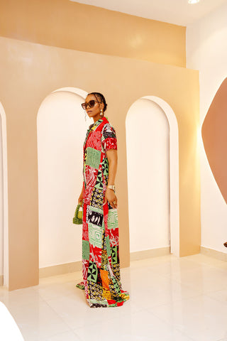 Unstoppable Silk Ankara Maxi Dress