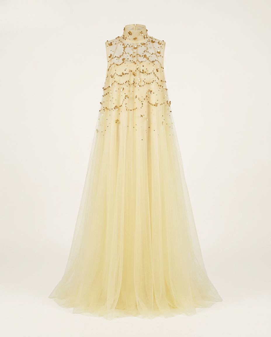 Divine Sequined Mesh A-line Dress