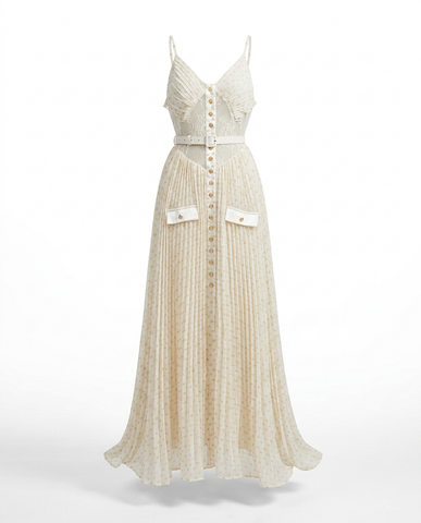 Audacious Polka Dot Mesh Maxi Dress