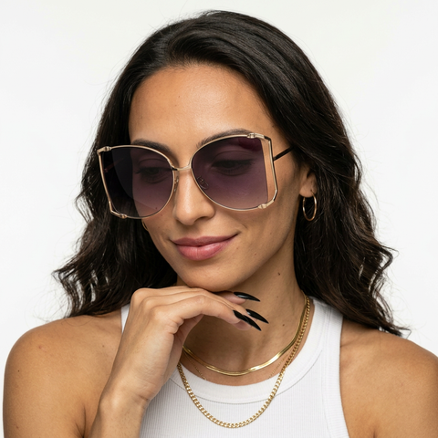Confident Gold Oversized Sunglasses