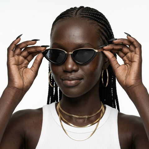 Fierce Gold Cat Eye Sunglasses