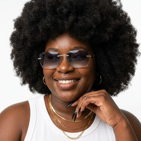 Radiant Gold Rimless Sunglasses