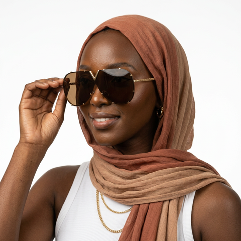 Confident Gold Oversized Sunglasses