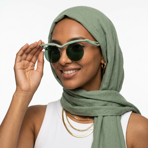 Audacious Rimless Round Sunglasses