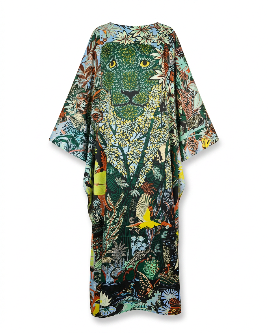 Limitless Twill Silk Printed Kaftan