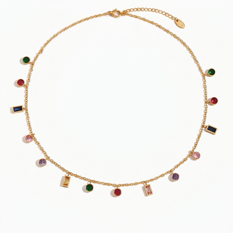 Vibrant Gold Crystal Statement Necklace