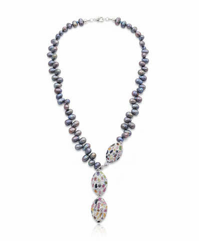 Magnetic Peacock Pearl Pendant Necklace