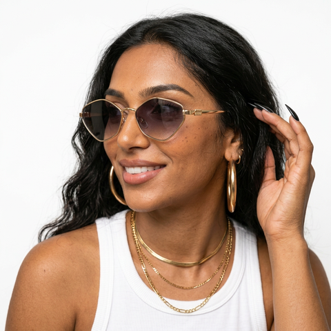 Daring Gold Cat Eye Sunglasses