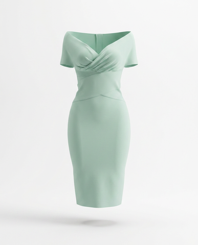 Blue Sky Off Shoulder Bandage Dress